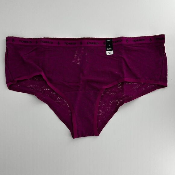Torrid 4-Way Stretch Lace Mid-Rise Cheeky Logo Panty 1X - Picture 1 of 10